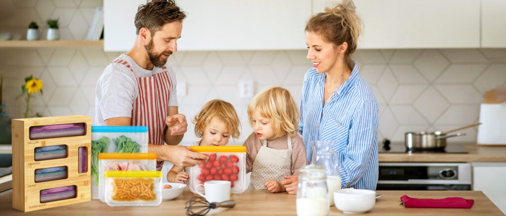 NIKUY 10-pack dishwasher-safe reusable bags